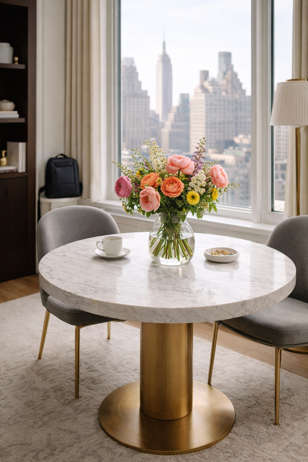 Fresh flowers in a city apartment